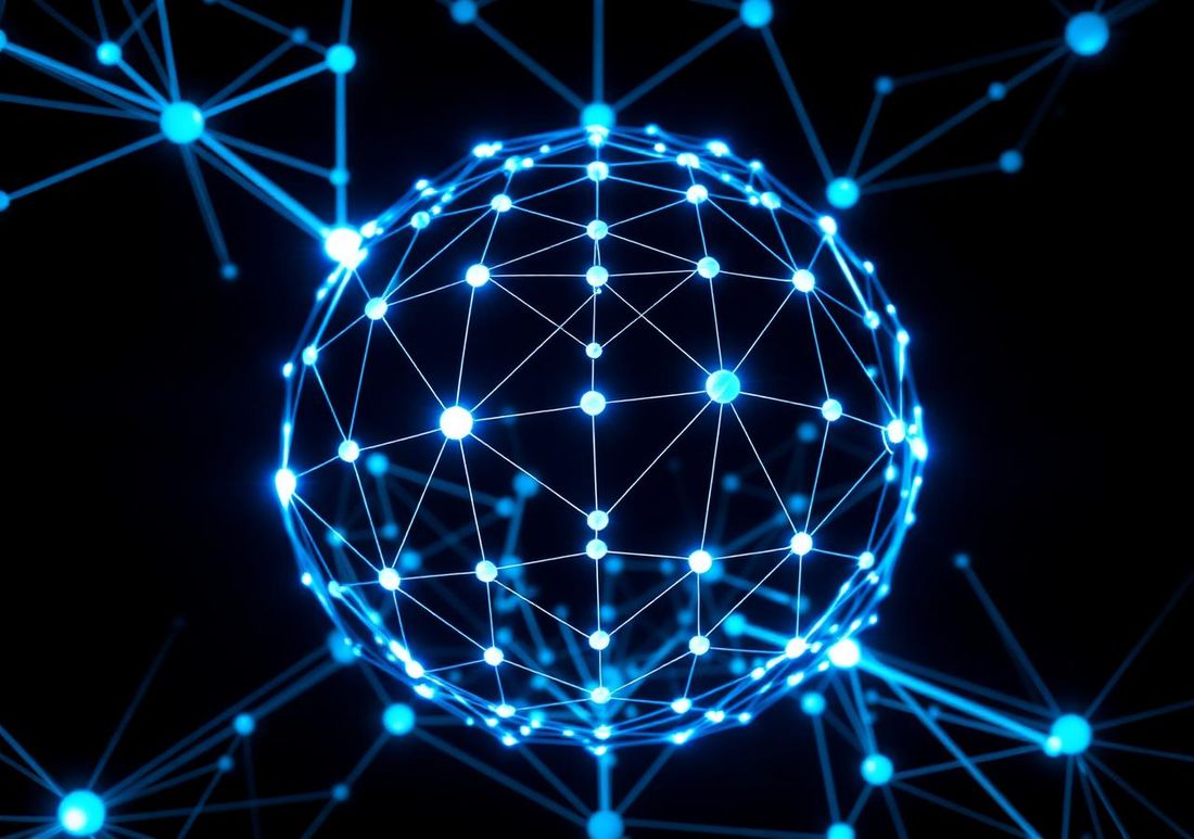 Abstract lattice of glowing nodes representing the Zeacle AI engineering craft and multi agent system architecture